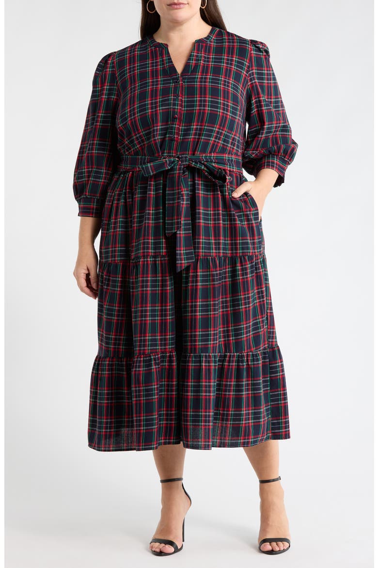 Chapman Plaid Yanis Midi Shirtdress