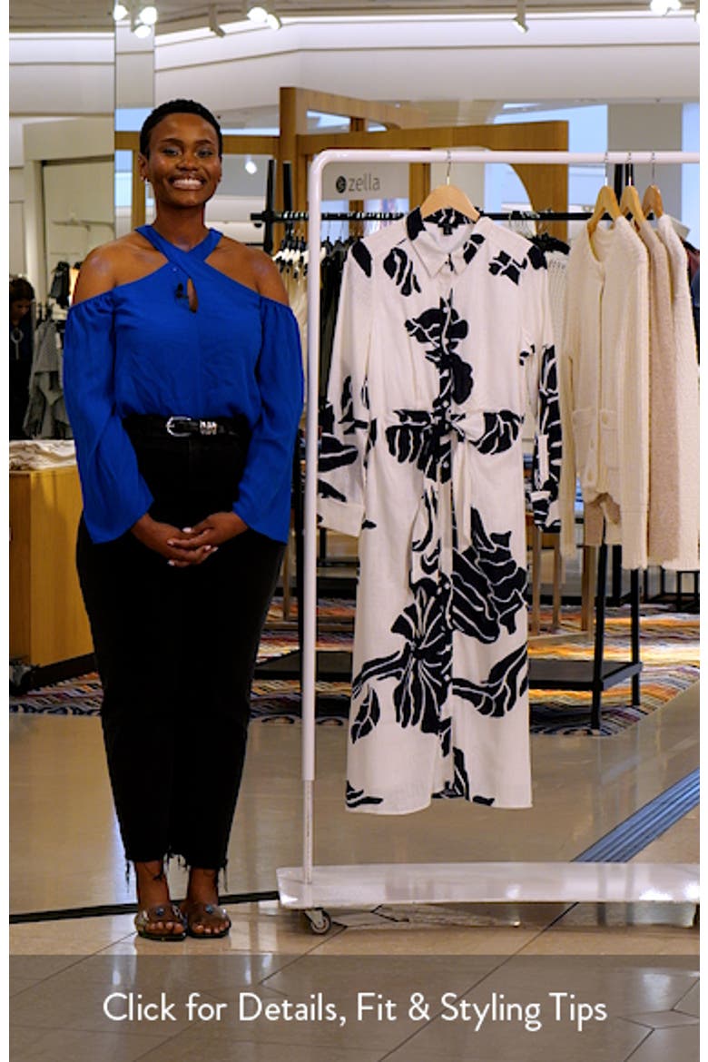 Long Sleeve Tie Waist Maxi Shirtdress