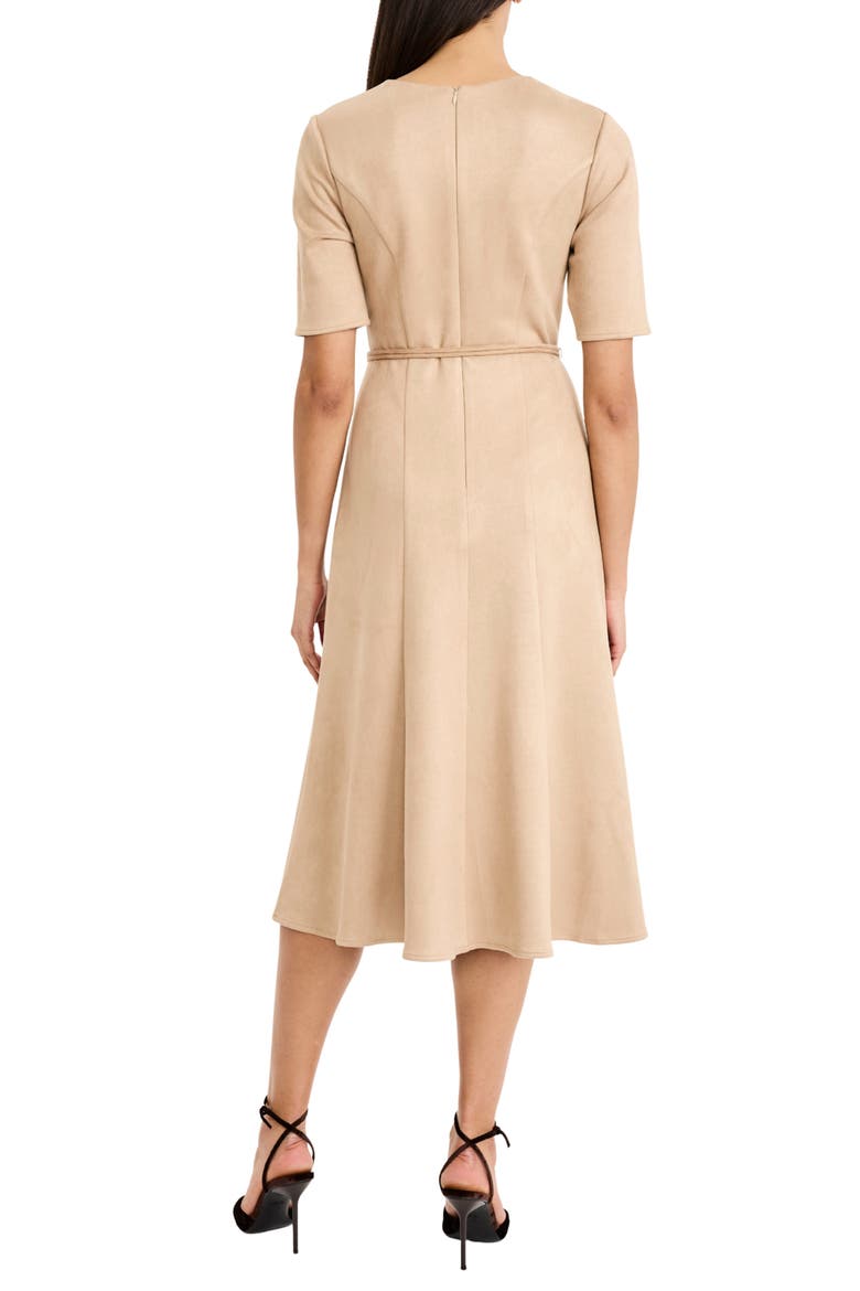 Belted Velvet Midi Dress