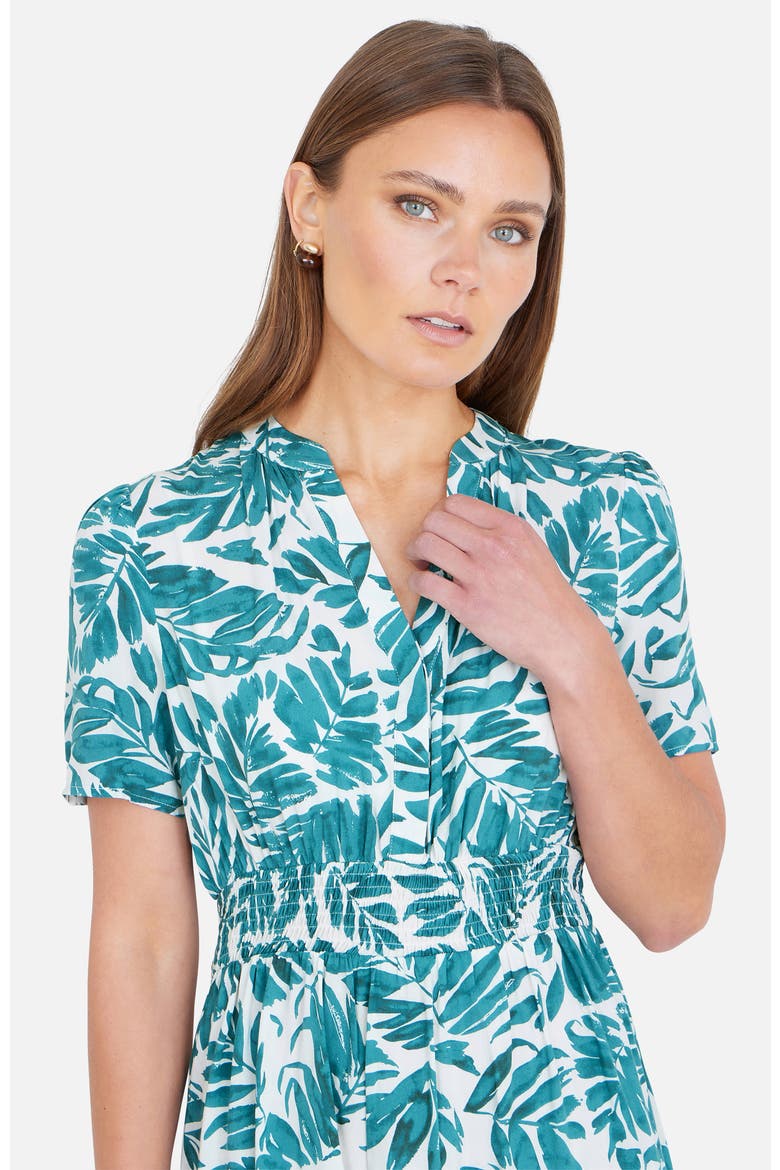Leaf Print Mini Dress