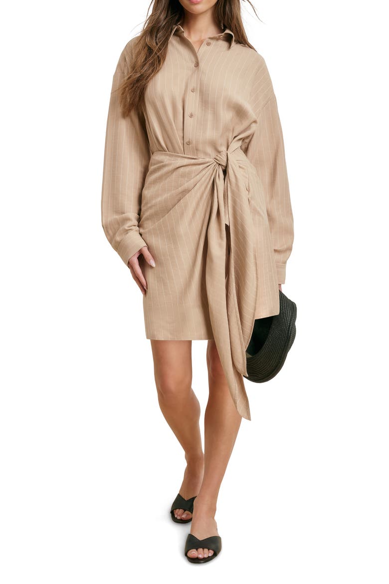The Sweet Talker Pinstripe Long Sleeve Shirtdress