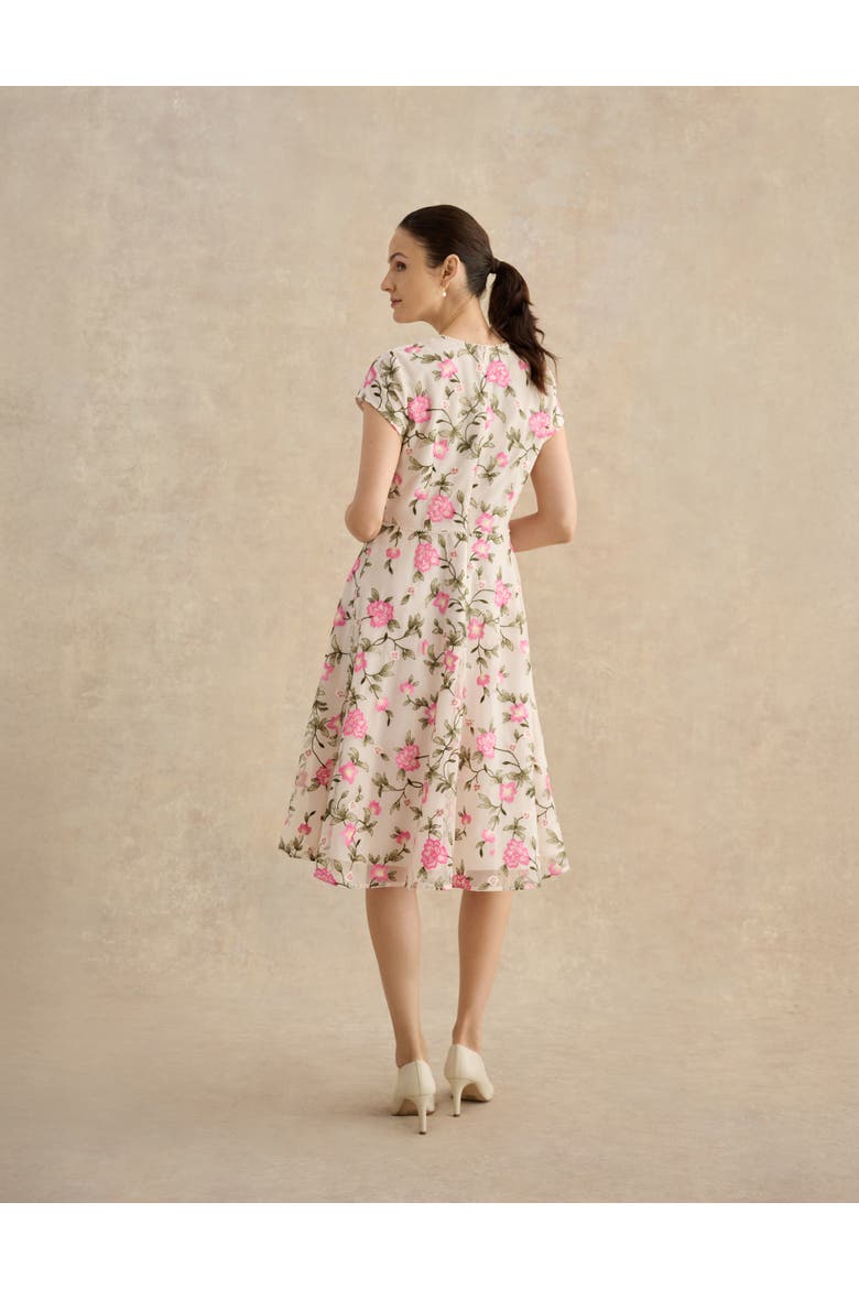 Tia Embroidered Floral Midi Dress