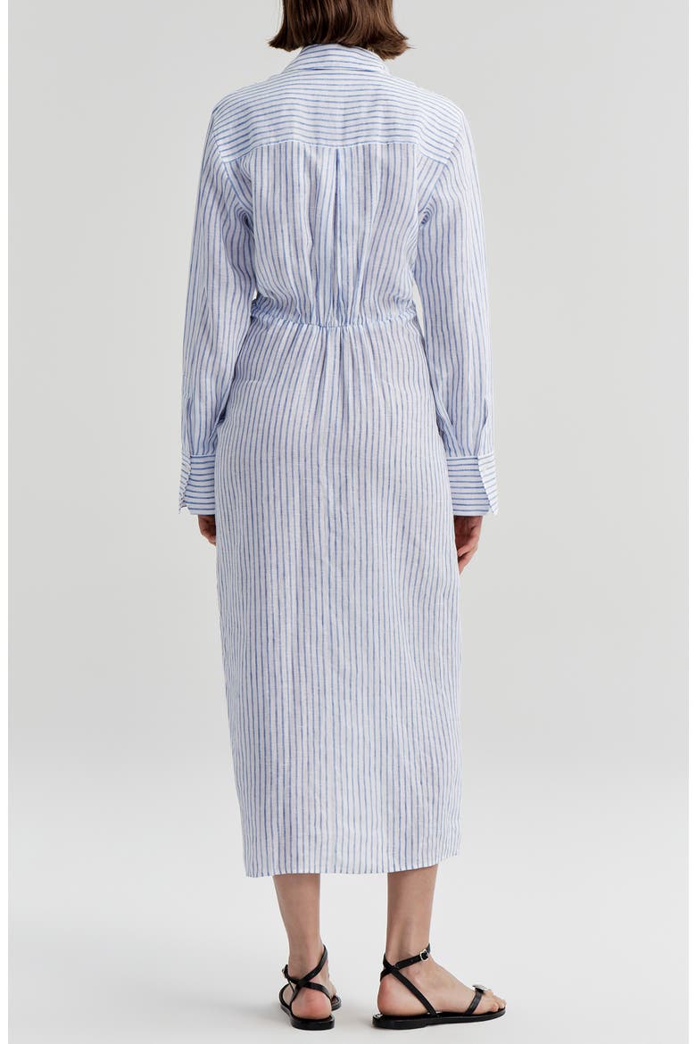 Mila Striped Linen Midi Shirtdress