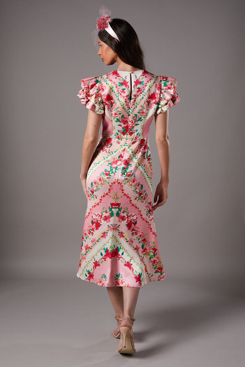 Lisa Printed Ruffle Hem Midi Dress