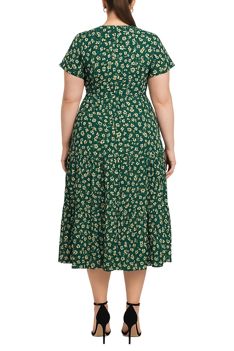 Floral Short Sleeve Midi Dress