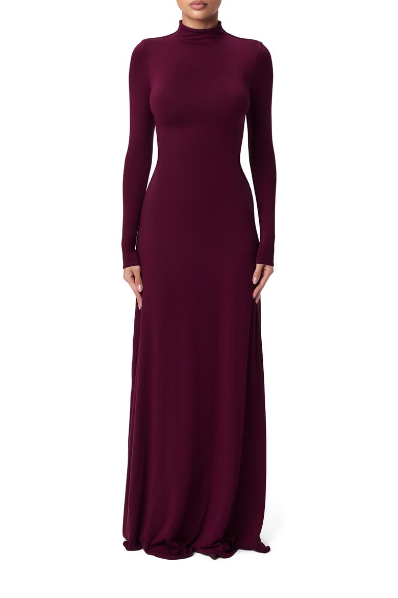 Funnel Neck Long Sleeve Dress