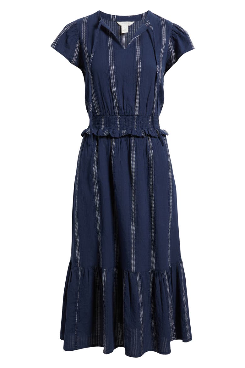 Puff Sleeve Frill Flared Midi Dress