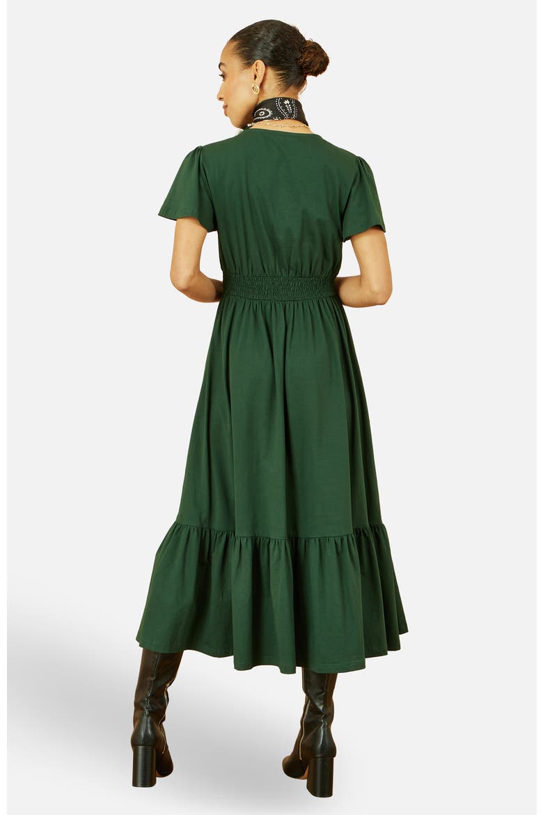 Cotton Jersey V-Neck Midi Dress