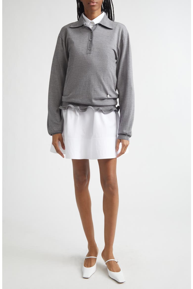 Long Sleeve Poplin Mini Shirdress