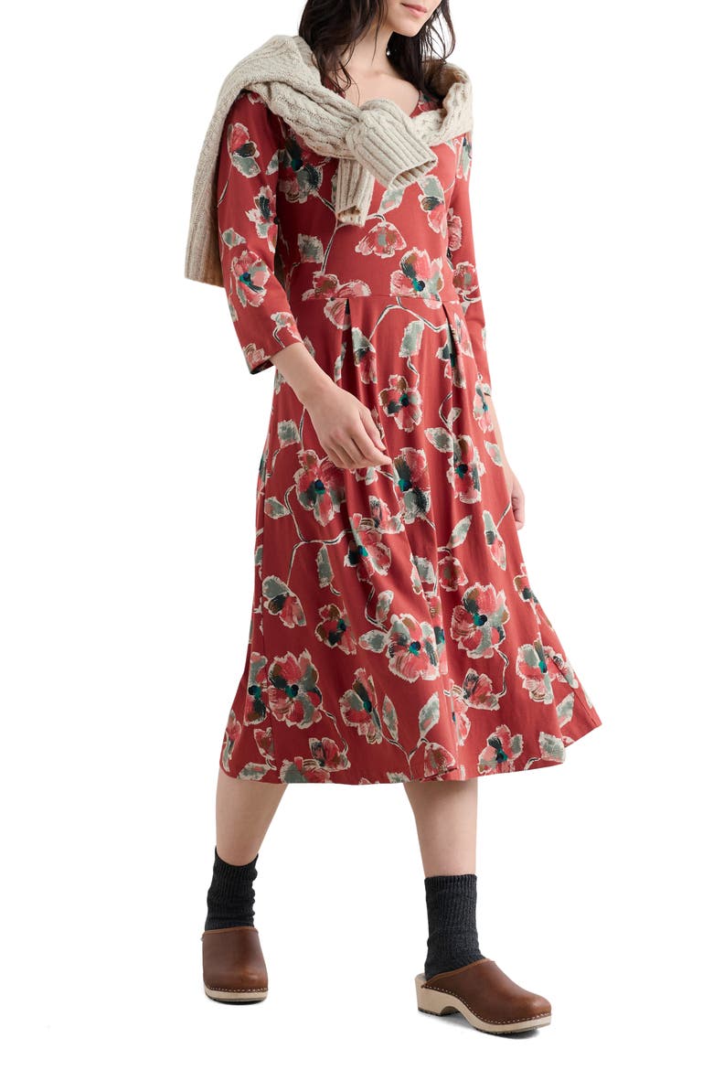 Pier View Floral Fit & Flare Midi Dress