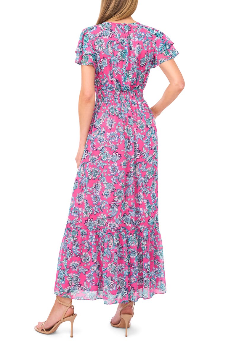 Floral Print Ruffle Maxi Dress