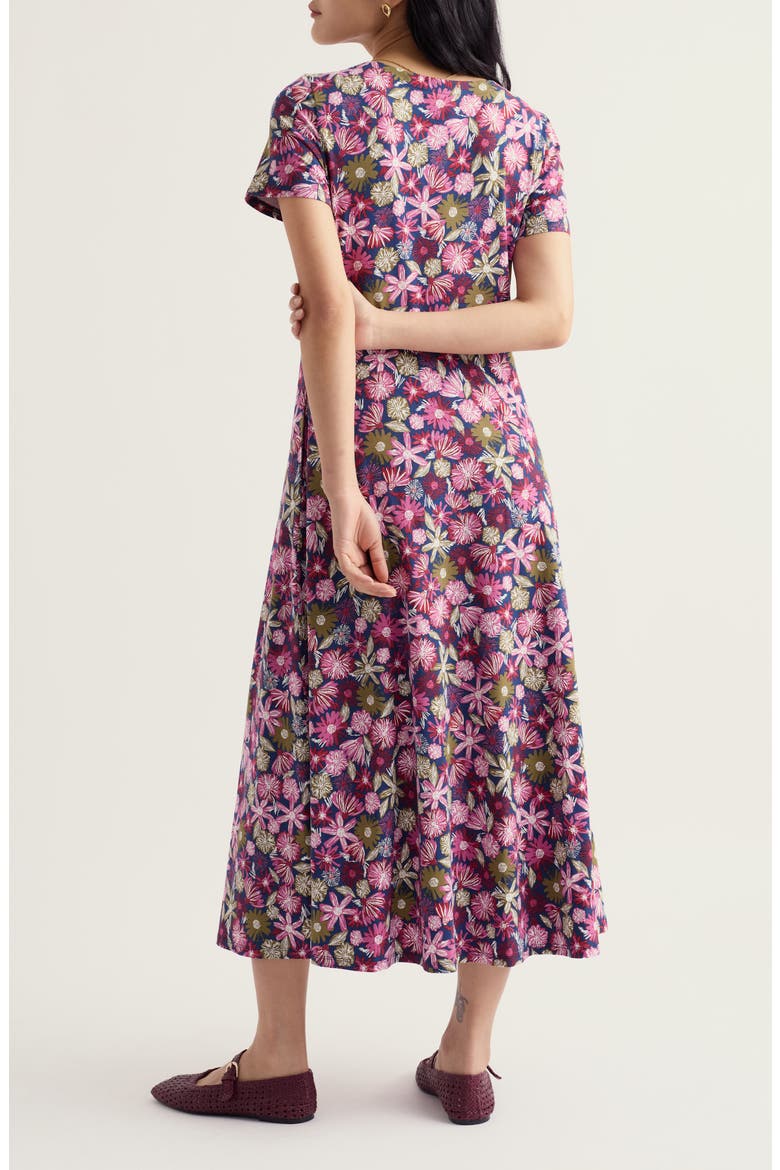 Veronica Floral Stretch Organic Cotton Midi Dress