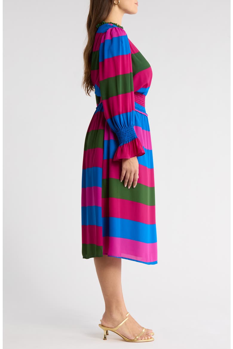 Saige Stripe Long Sleeve Midi Dress