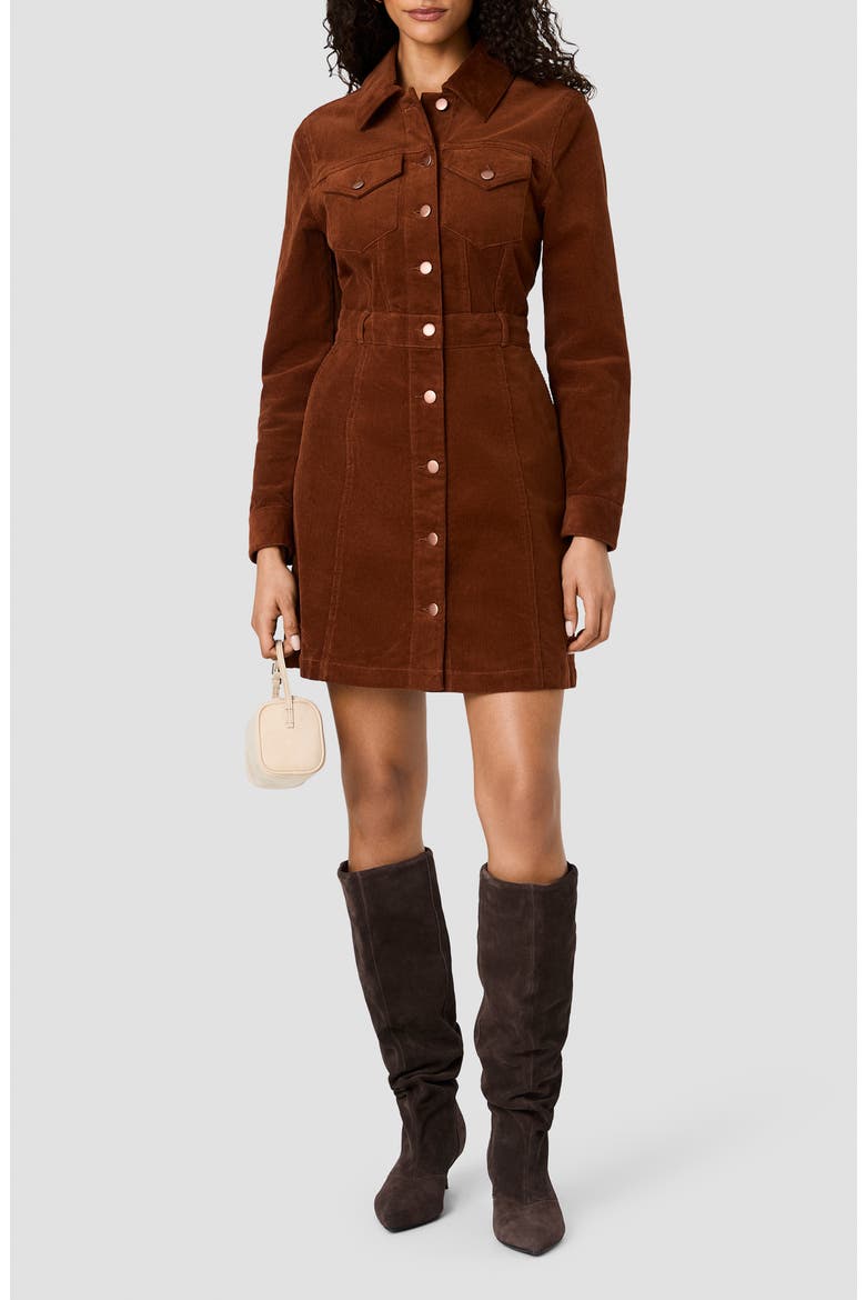 Casey Long Sleeve Corduroy Mini Shirtdress