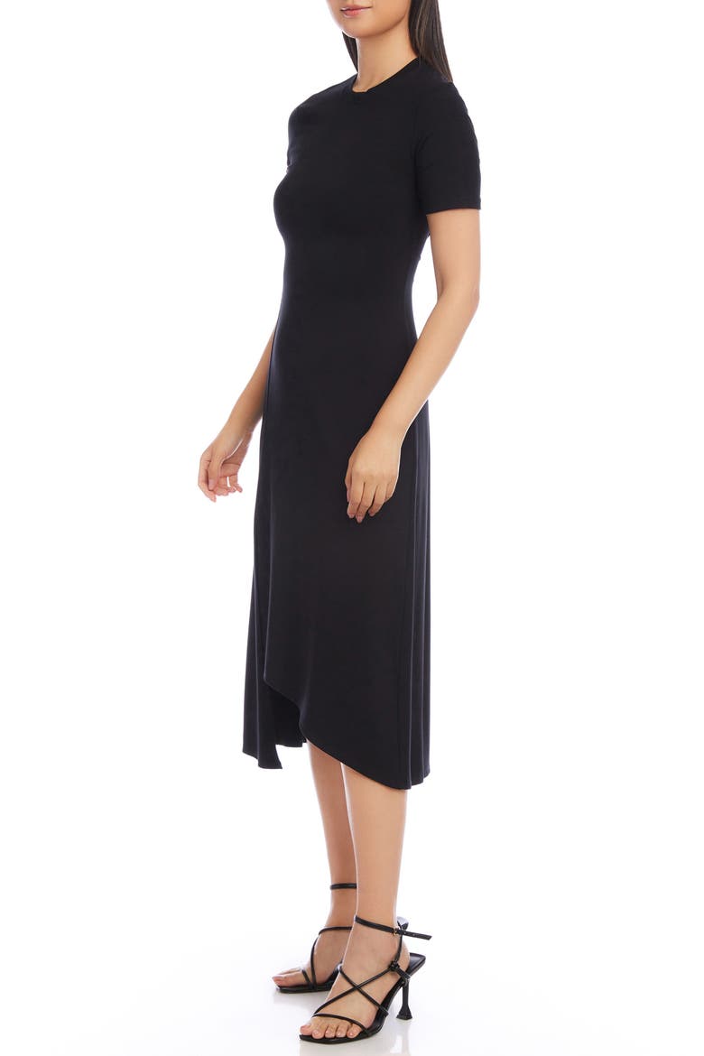 Asymmetric Slit Hem Midi Dress