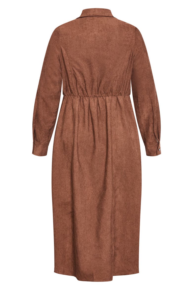 Leah Long Sleeve Corduroy Midi Dress
