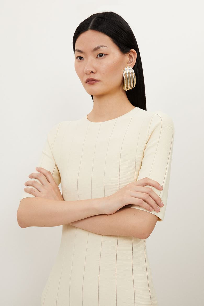 Petite Knit Full Skirt Midi Dress