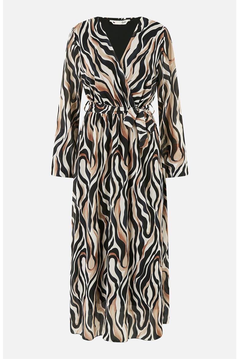 Animal Swirl Midi Wrap Dress