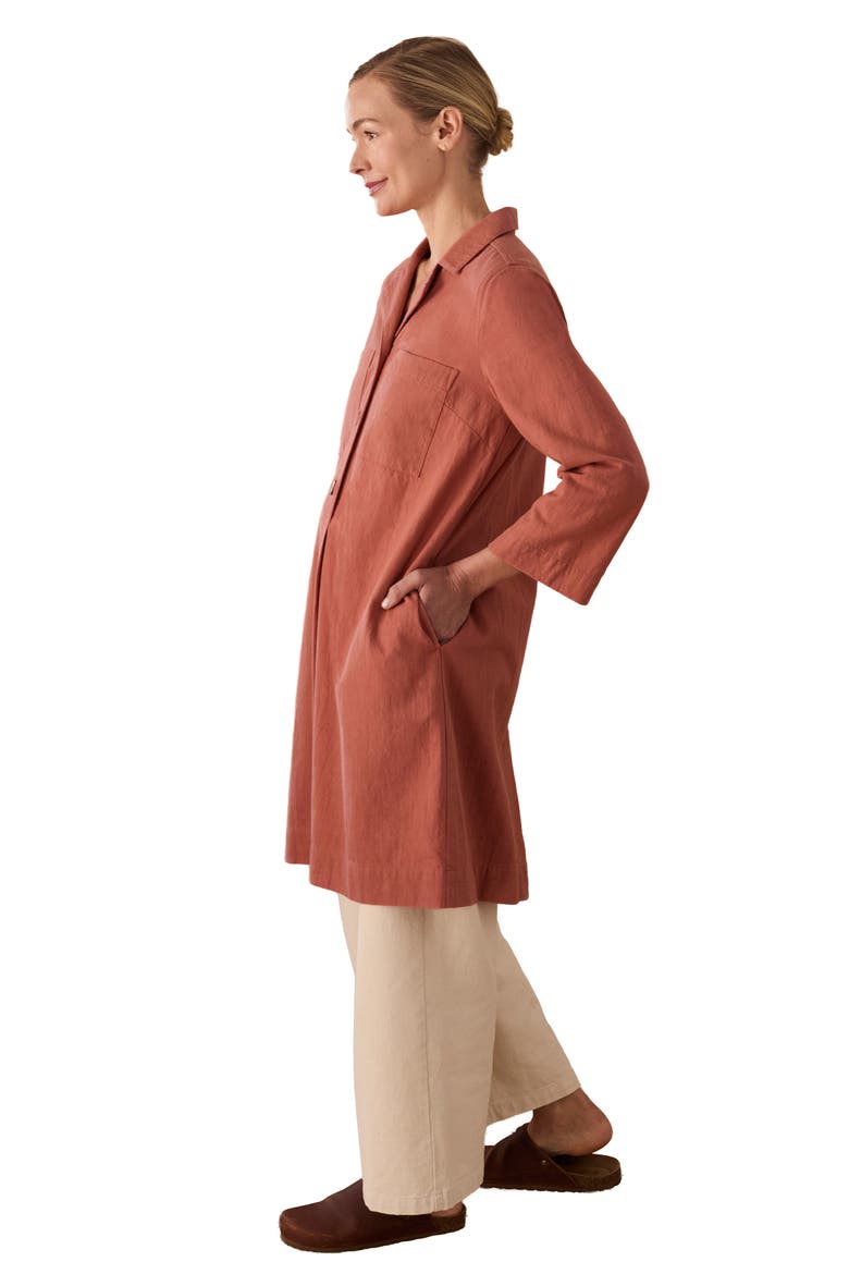 Placket Detail Knee Length Dress