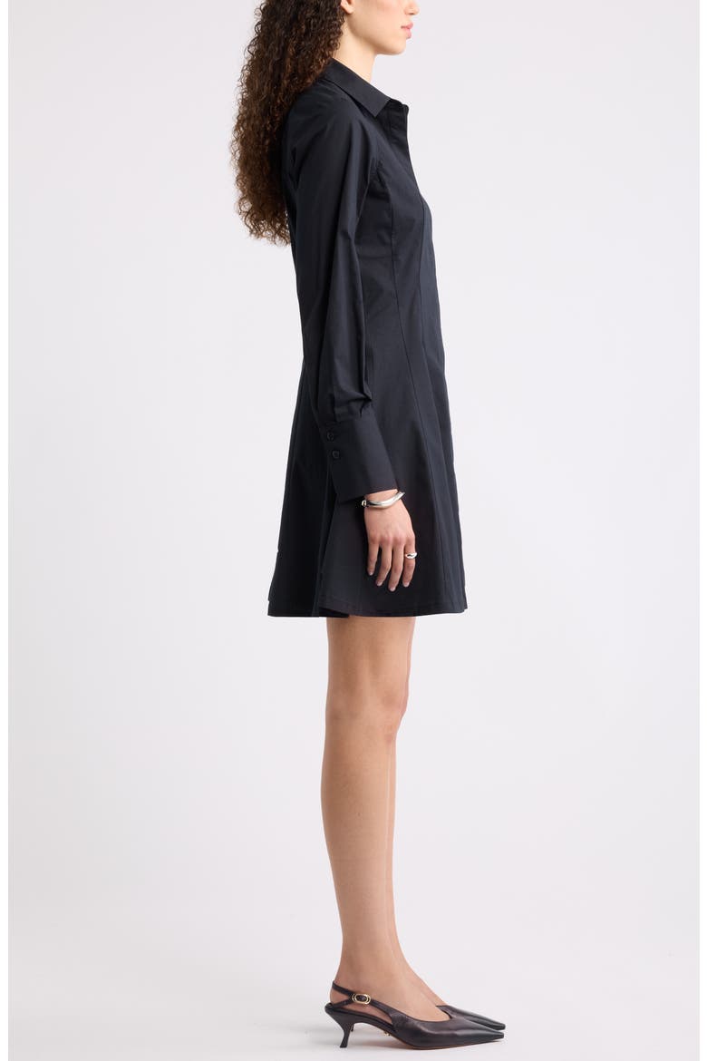 Seamed Mini Shirt Dress