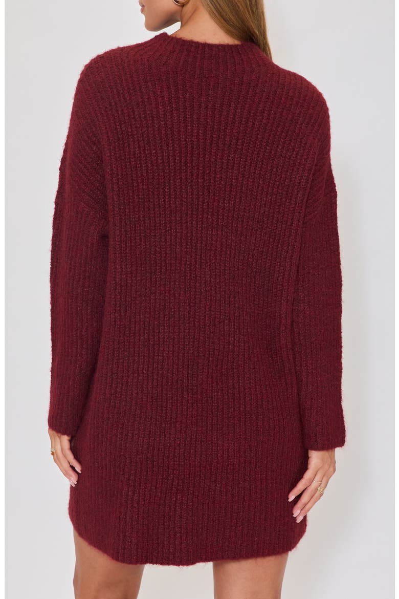 About Town Long Sleeve Rib Sweater Dress