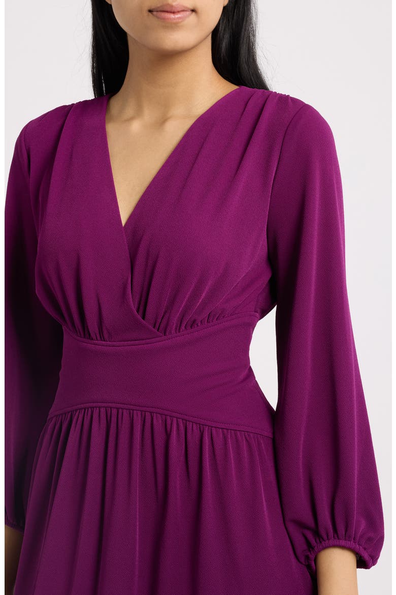 Blouson Long Sleeve Fit & Flare Midi Dress