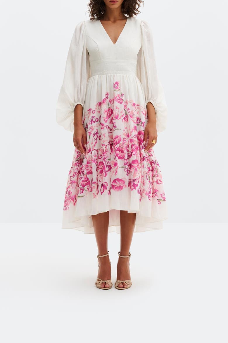 Sasia Deep V-Neck Midi Dress