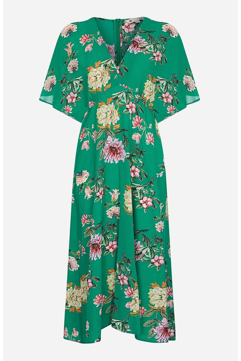 Floral Kimono-Inspired Midi Dress