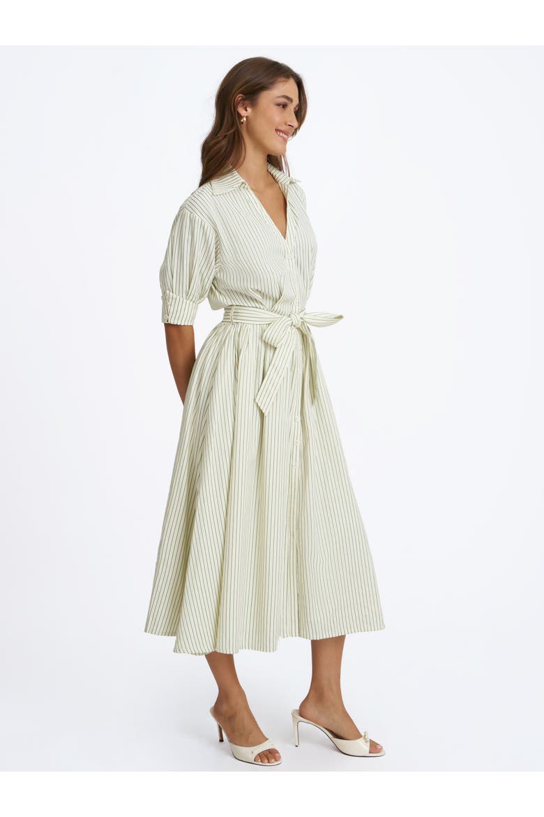 Danica Poplin Striped Shirt Midi Dress