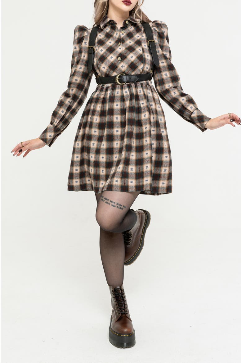 Emily Cotton Check Mini Shirt Dress