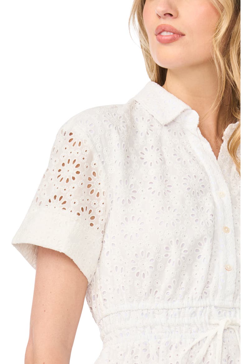 Eyelet Cotton Minidress