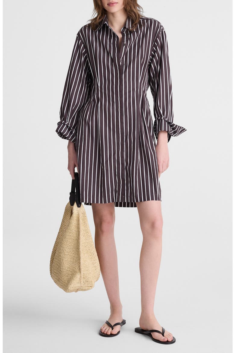 Tucked Long Sleeve Mini Shirtdress