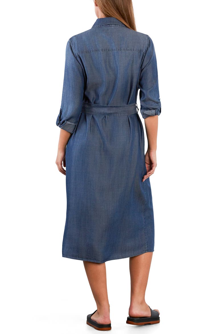 Soft Denim Belted Midi Shirtdress