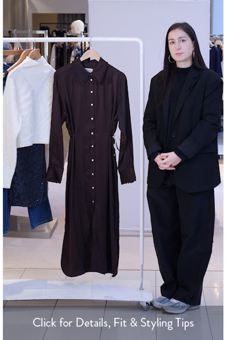 Long Sleeve Tie Waist Midi Shirtdress