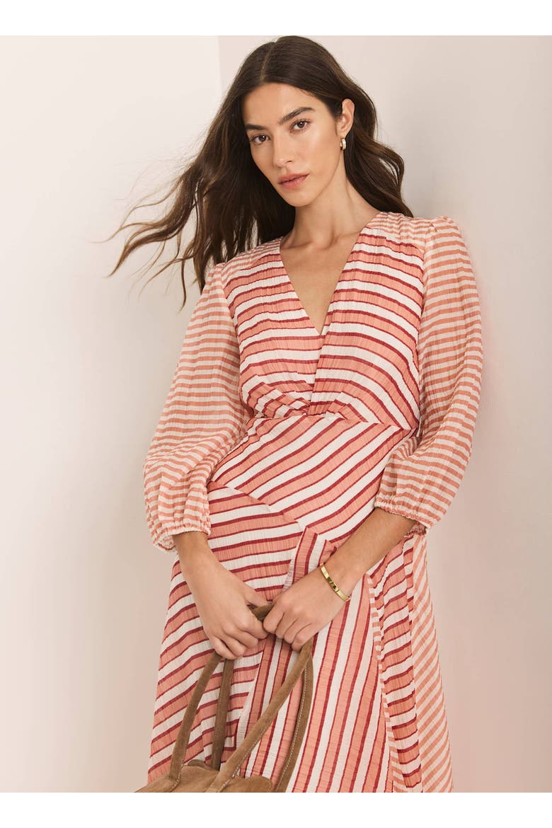 Striped Panelled Midi Dress