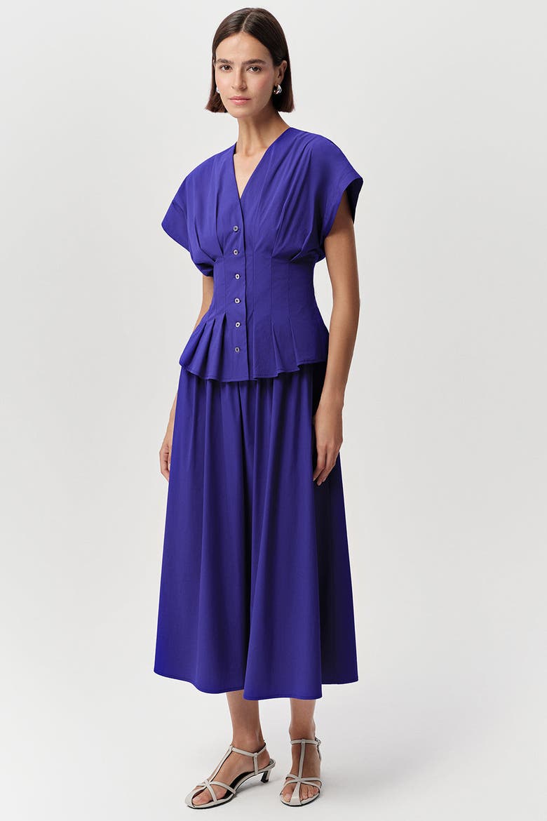 Albaric V Neck Short Sleeve Midi Dress