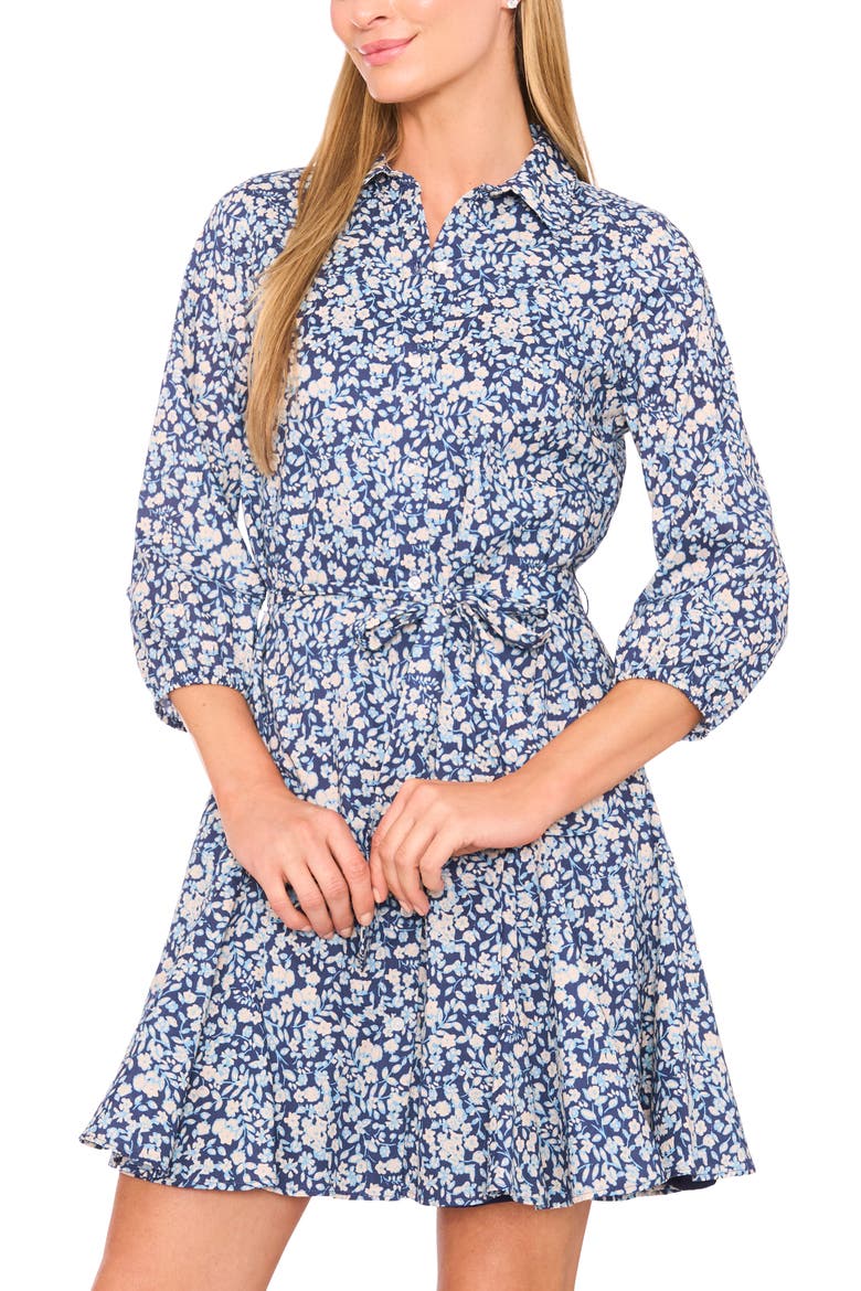 Ditsy Floral Button-Up Shirtdress