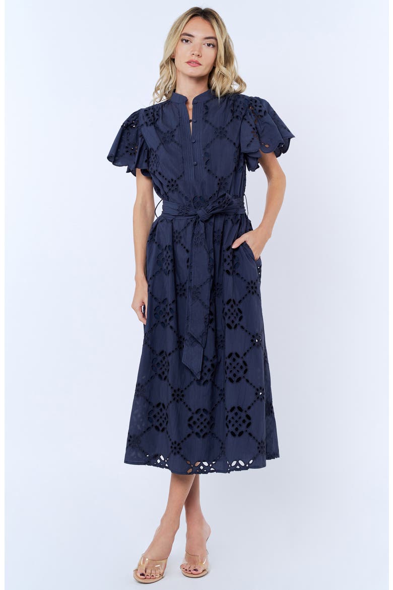 Willa Eyelet Lace Midi Shirtdress