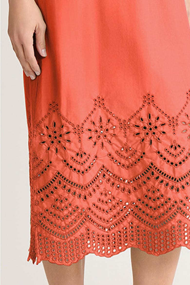 Eyelet Straight Cotton Maxi Dress
