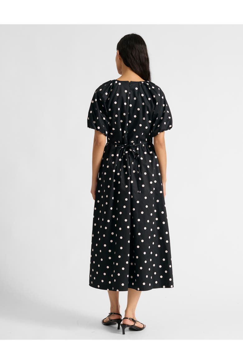Large Spot V-Neck Midi Dress