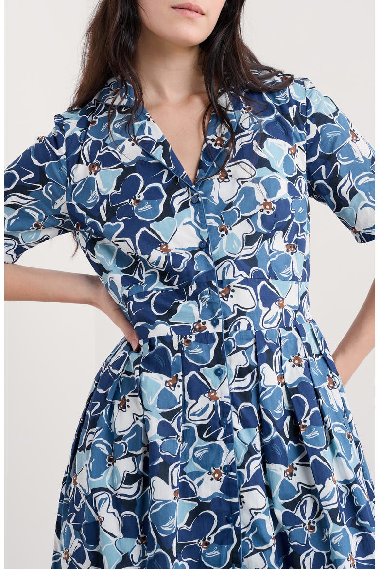 Floral Print Organic Cotton Midi Shirtdress