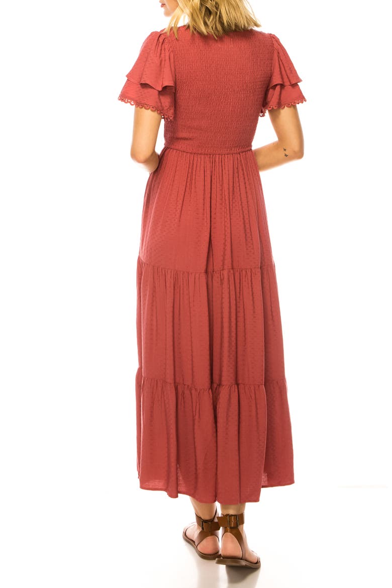 Tiered Woven Midi Dress