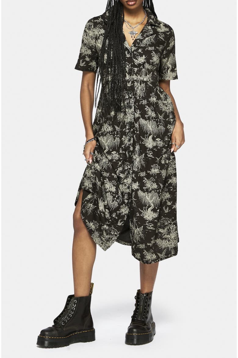Zorya Winter Maypole Midi Shirt Dress