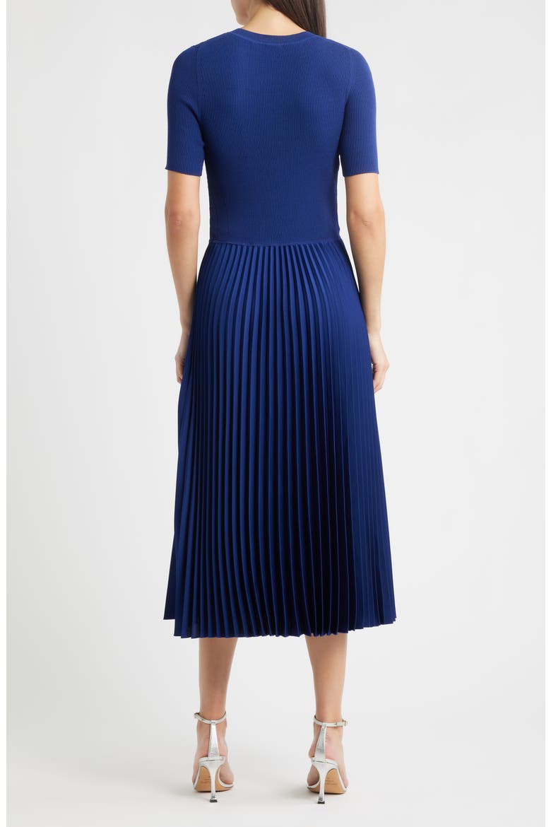 Fadridi Rib & Pleated Midi A-Line Dress