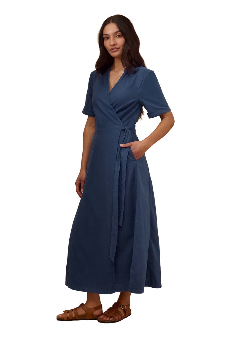 Luxurious Linen Wrap Midi Dress