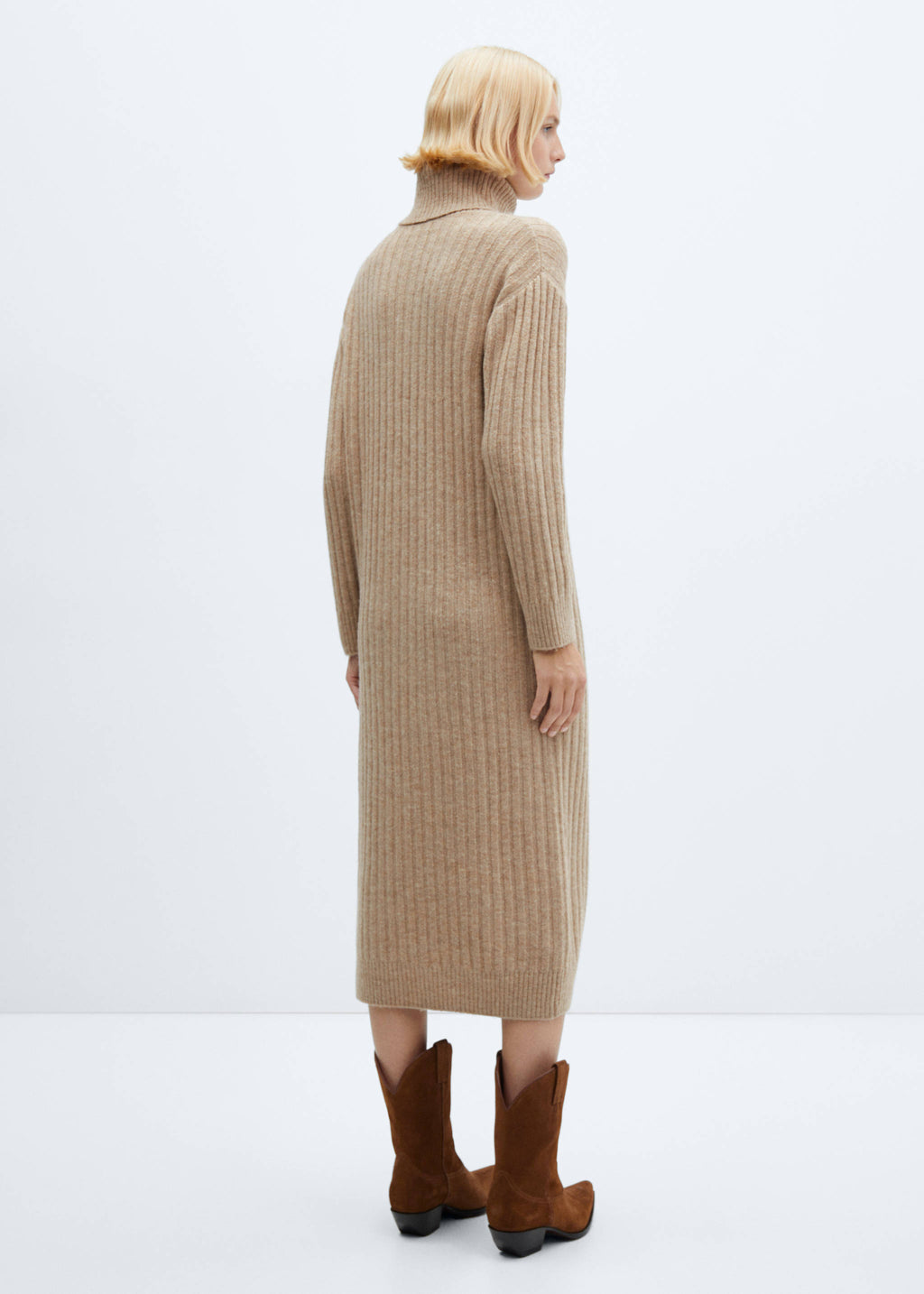 Ribbed turtleneck dress