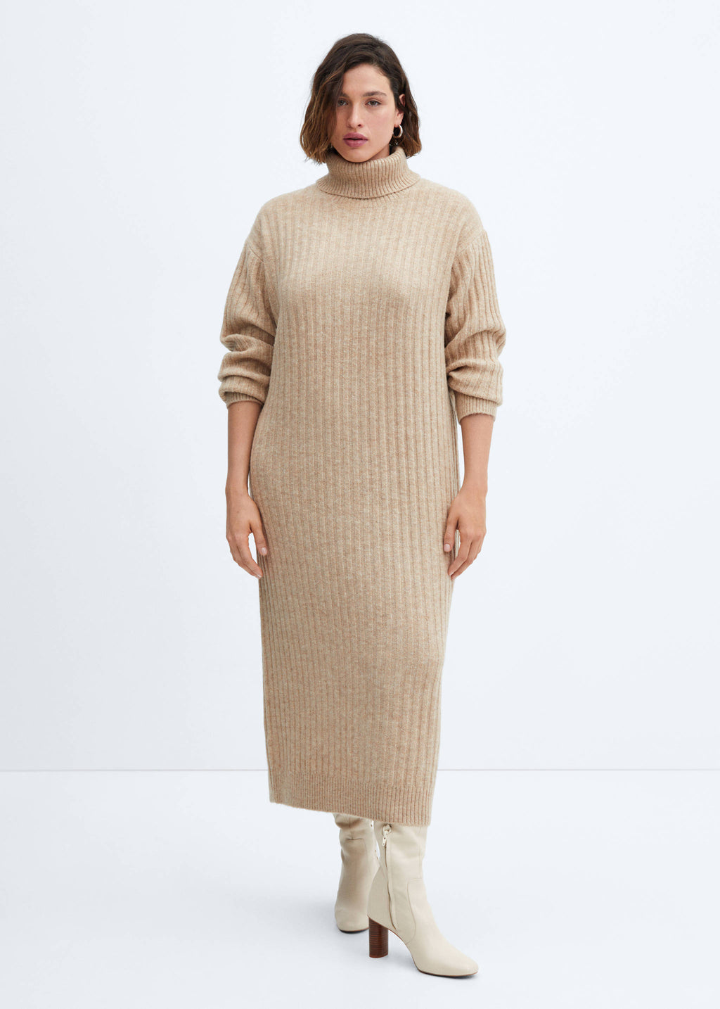 Ribbed turtleneck dress