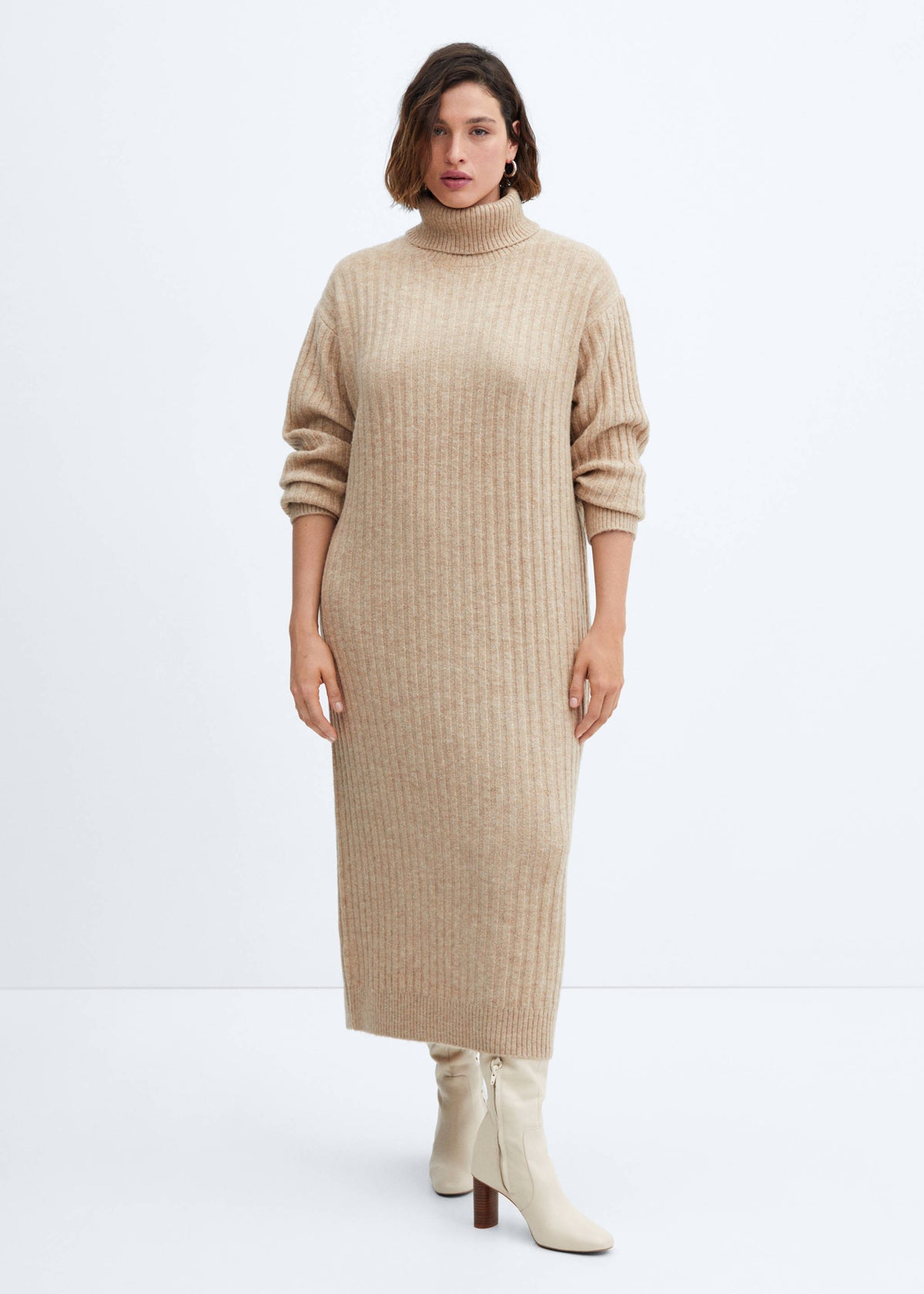 Ribbed turtleneck dress
