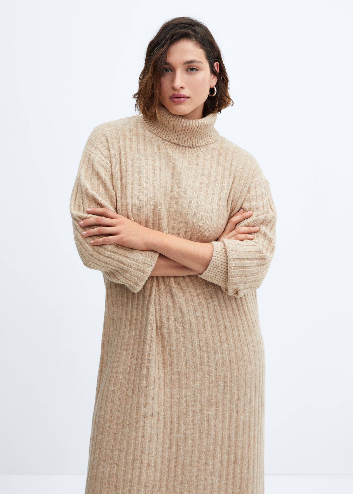 Ribbed turtleneck dress