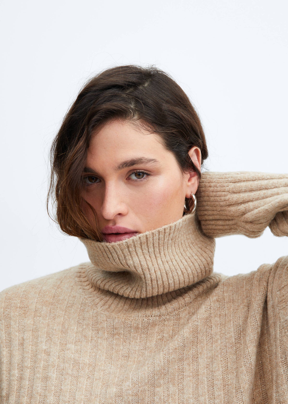 Ribbed turtleneck dress